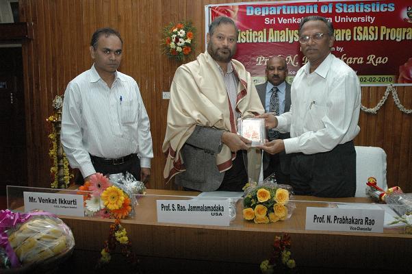 Photo of Dr. Jammalamadaka At Venkateswara University with the Vice Chancellor